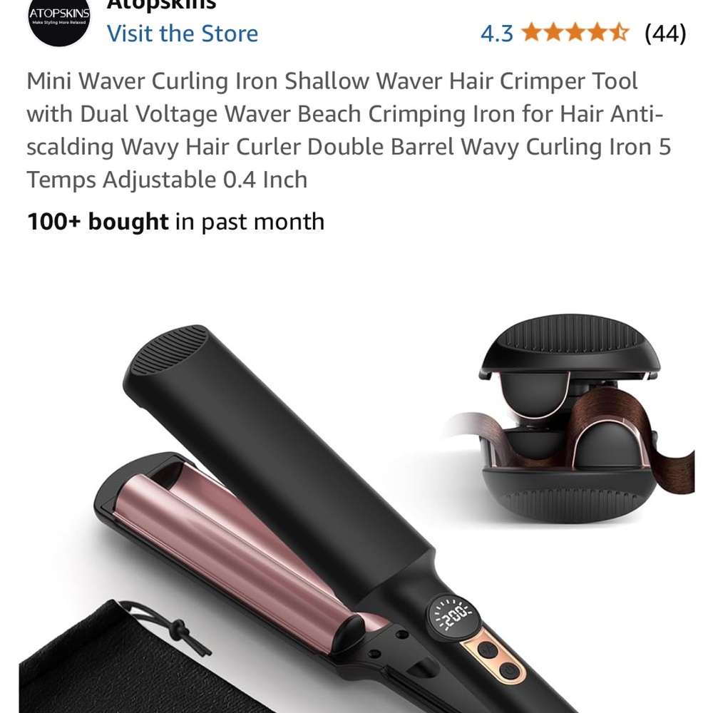 Black and Pink Hair Waver Curling Iron